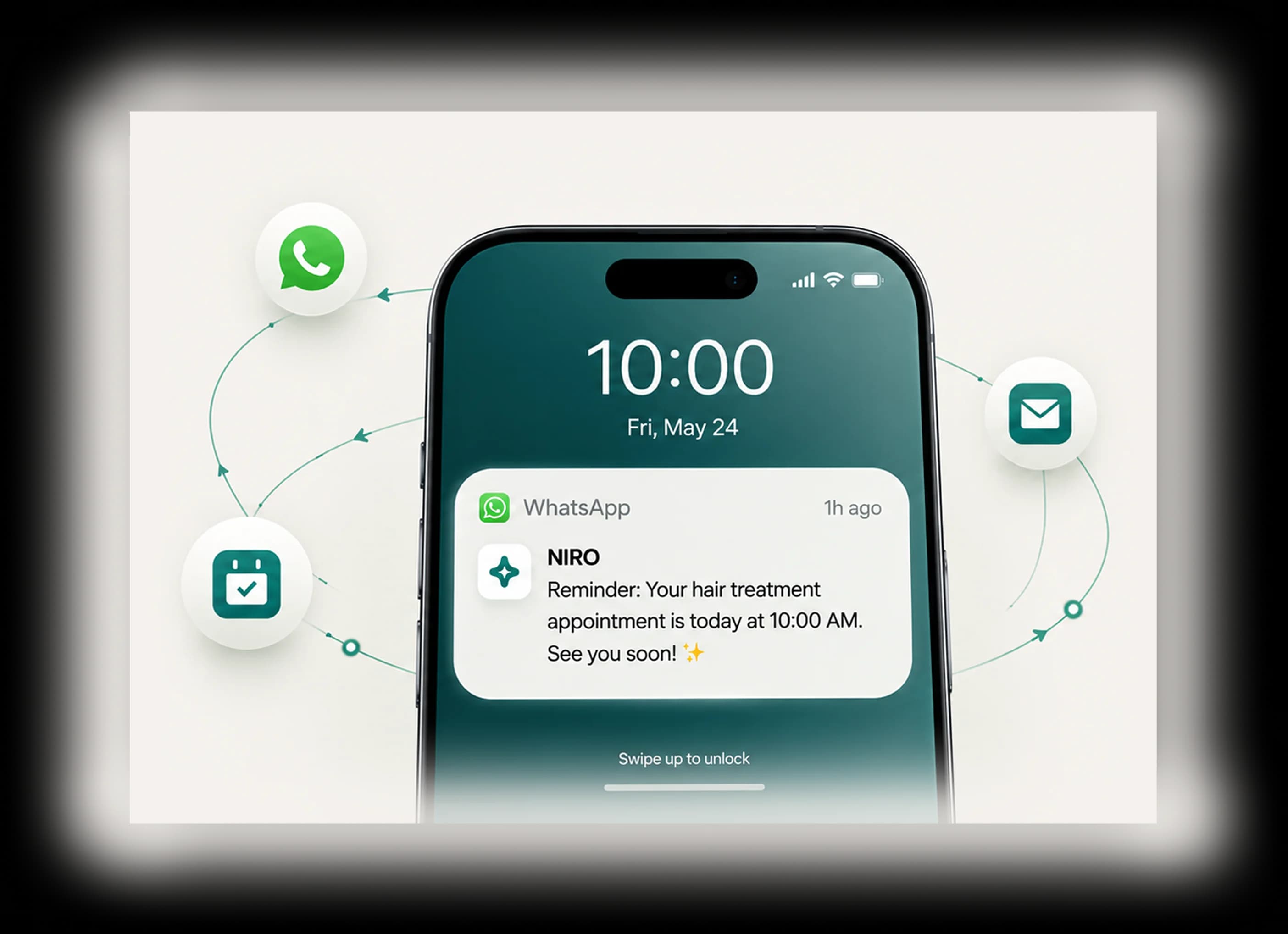 NIRO sends reminders, follow-ups and promotions.