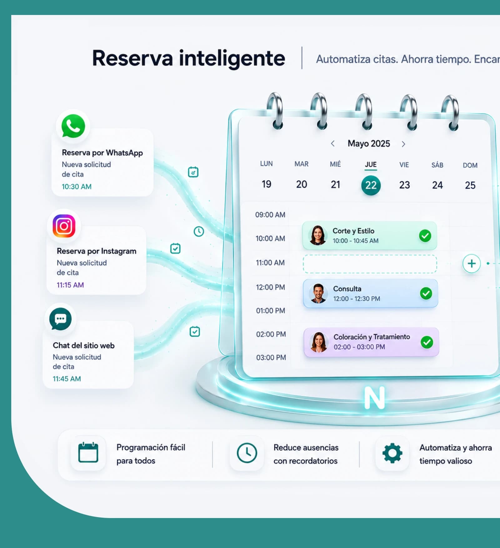 Reservas inteligentes: automatiza las citas y reduce las ausencias