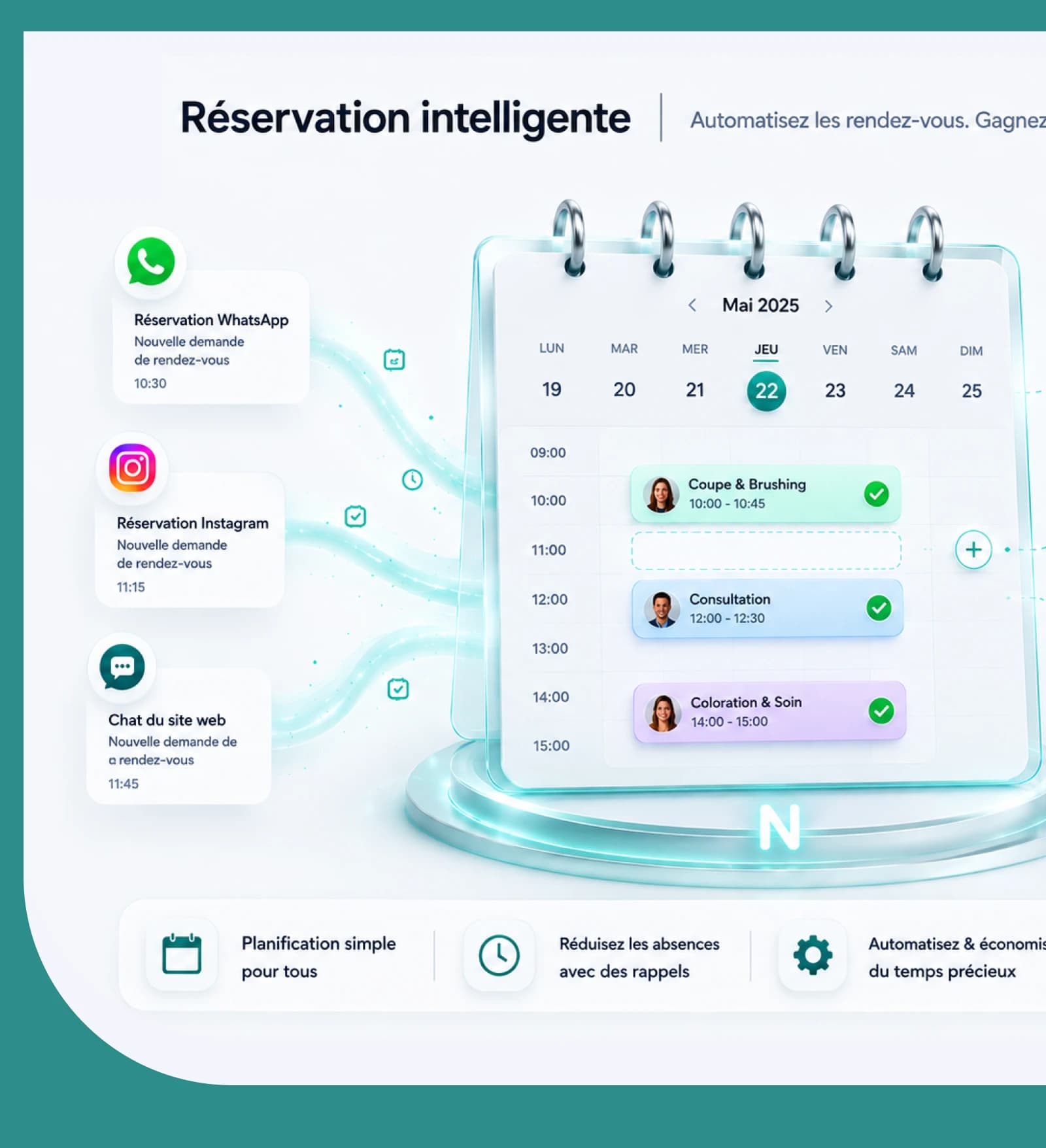 Réservation intelligente : automatisez les rendez-vous et réduisez les absences
