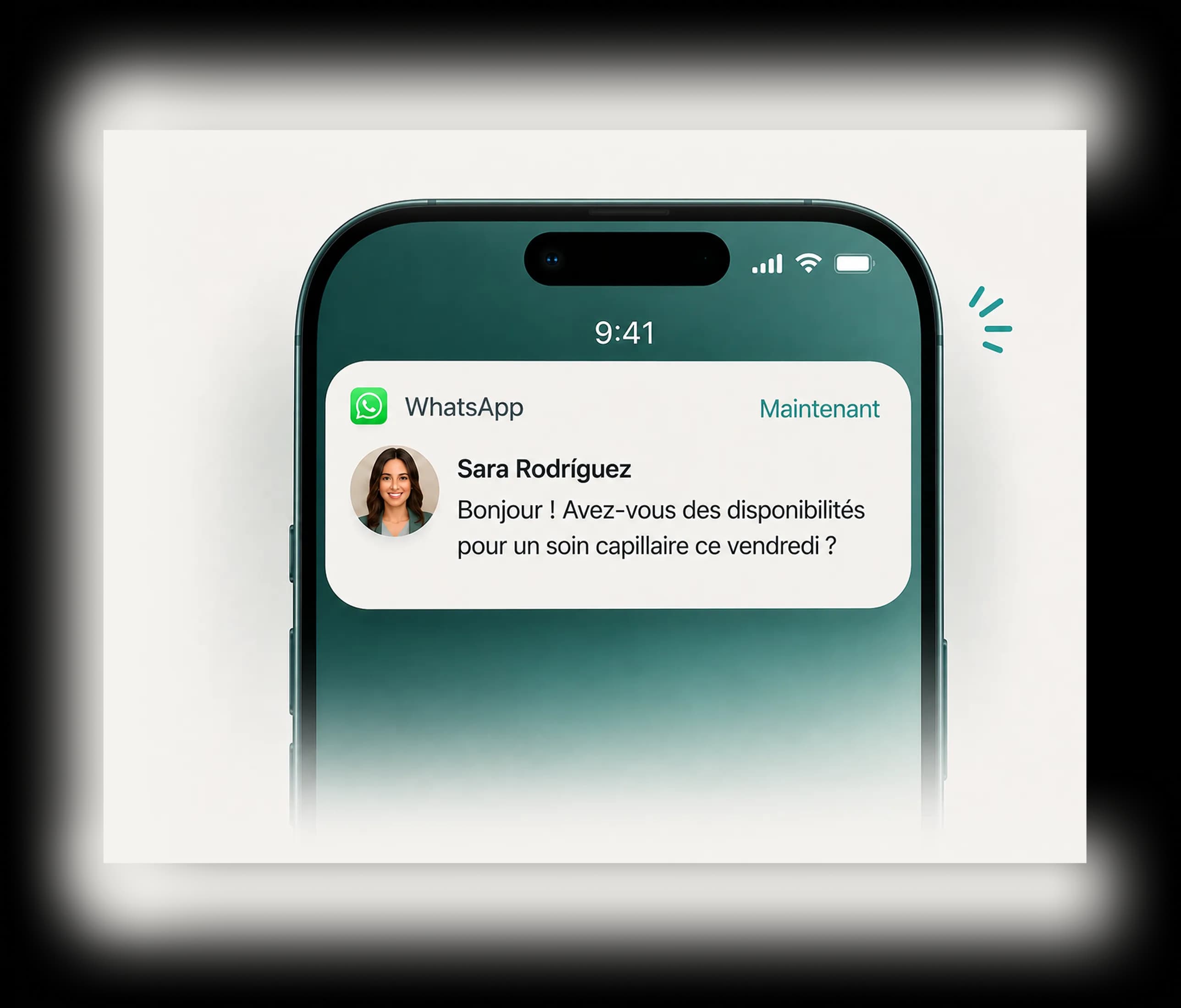 Votre client envoie un message.
